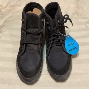 Clover Black Lace Up Boots